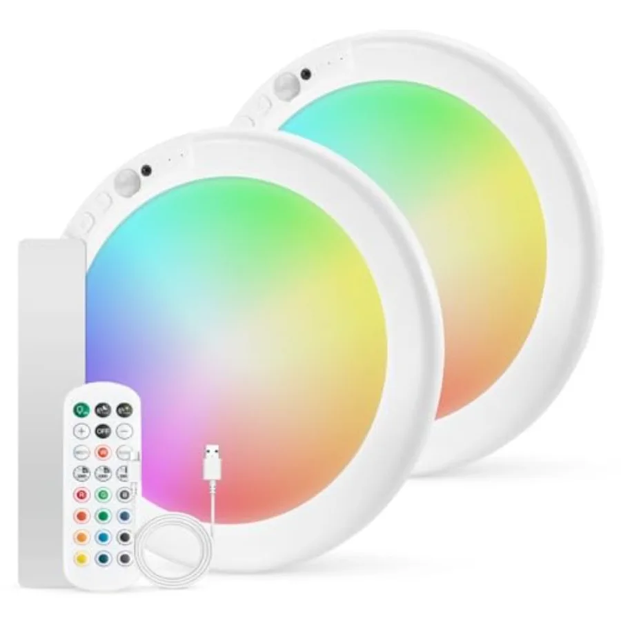 2 Pack Rechargeable RGB Ambient Shower Light Waterproof Inside LED 13 Color Changing Mood Lighting for Bathroom Cordless Batter
2 Pack Rechargeable RGB Ambient Shower Light Waterproof Inside LED 13 Color Changing Mood Lighting for Bathroom Cordless Batter