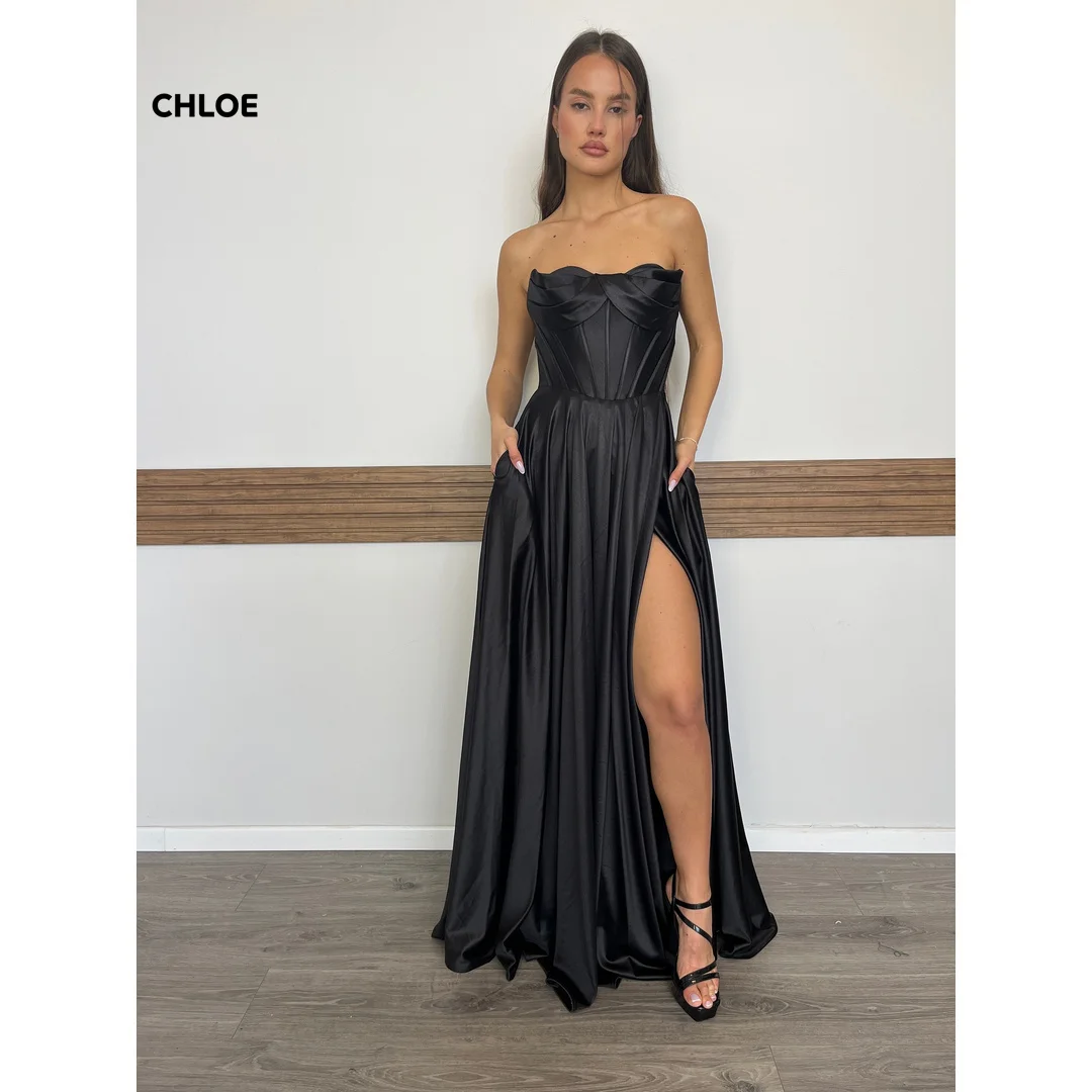 Customized Evening Dresses Woman Elegant Party Dresses for Special Occasions Sleeveless Black Engagement Dress Line A Satin Prom
Customized Evening Dresses Woman Elegant Party Dresses for Special Occasions Sleeveless Black Engagement Dress Line A Satin Prom