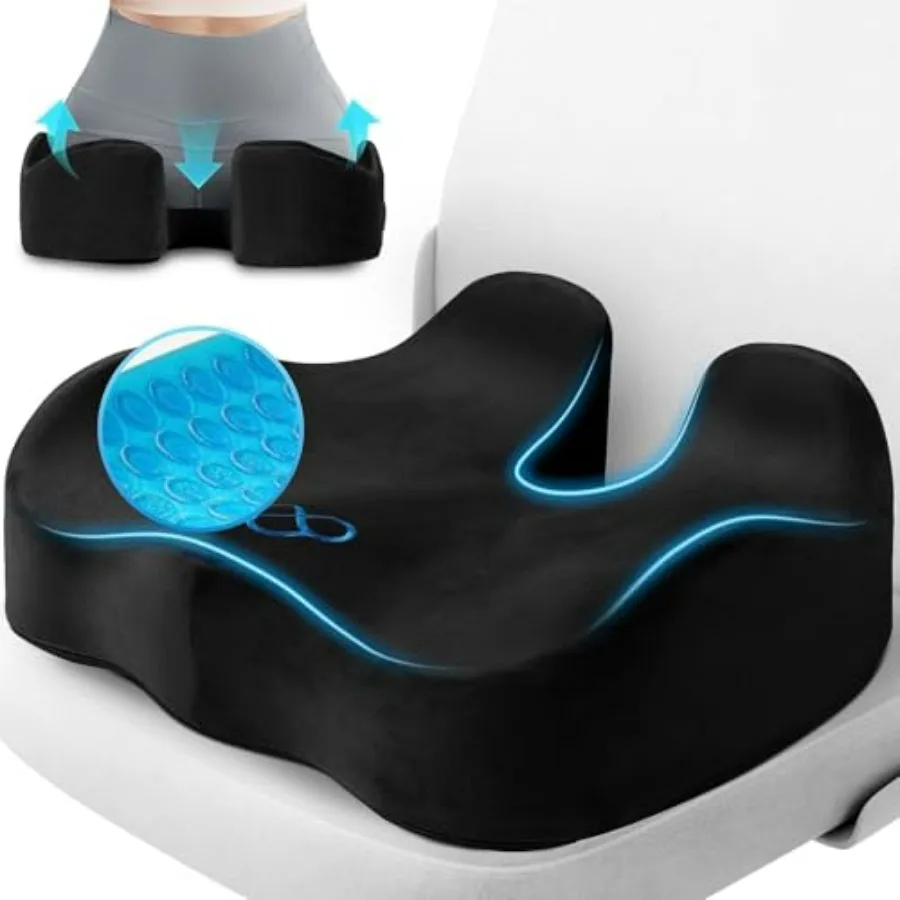 Seat Cushion, Gel Chair Cushions, Office Chair Cushions, Anti-Slip Bottom and Removable Cover Tailbone Pain Relief Cushion, Mem
Seat Cushion, Gel Chair Cushions, Office Chair Cushions, Anti-Slip Bottom and Removable Cover Tailbone Pain Relief Cushion, Mem
