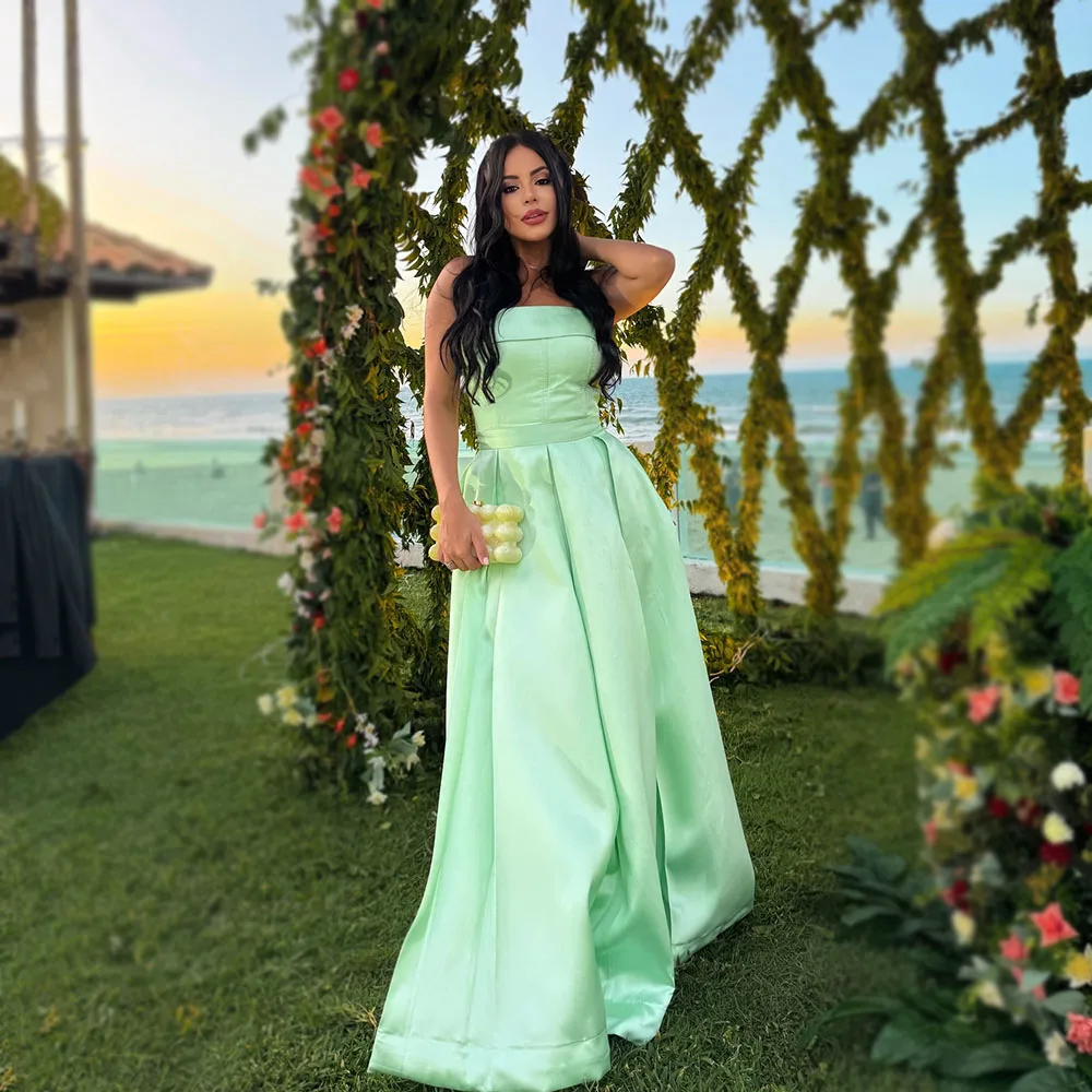Msikoods Strapless Satin Prom Dress 2025 Green Pleated Women Wedding Guest Dress Floor Length Formal Party Dress Customized
Msikoods Strapless Satin Prom Dress 2025 Green Pleated Women Wedding Guest Dress Floor Length Formal Party Dress Customized