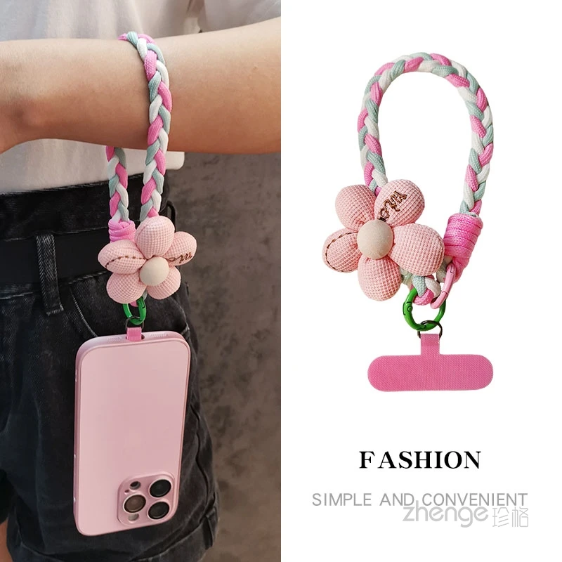 Короткий тканый ремешок для телефона с цветком, модный женский универсальный чехол для телефона на запястье с защитой от потерь
Короткий тканый ремешок для телефона с цветком, модный женский универсальный чехол для телефона на запястье с защитой от потерь