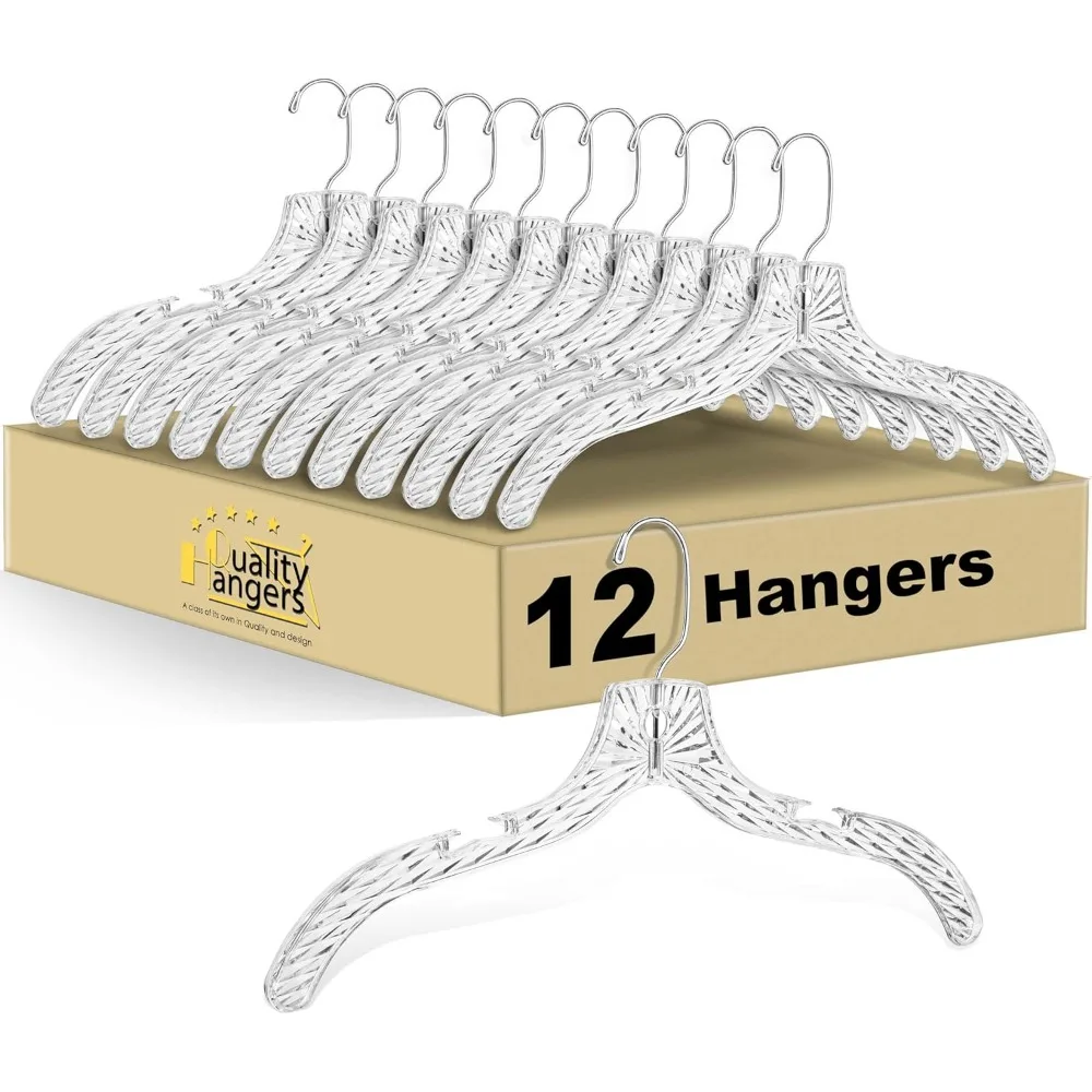 Clear Plastic Hangers 12 Pack Heavy Duty Crystal Cut for Shirts Suits Coats Dresses
Clear Plastic Hangers 12 Pack Heavy Duty Crystal Cut for Shirts Suits Coats Dresses