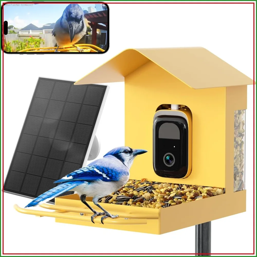 Smart Bird Feeder with Camera Solar Powered, 5G/2.4G WiFi, 2.5K Video, Auto Bird ID, Gift for Bird Lovers
Smart Bird Feeder with Camera Solar Powered, 5G/2.4G WiFi, 2.5K Video, Auto Bird ID, Gift for Bird Lovers