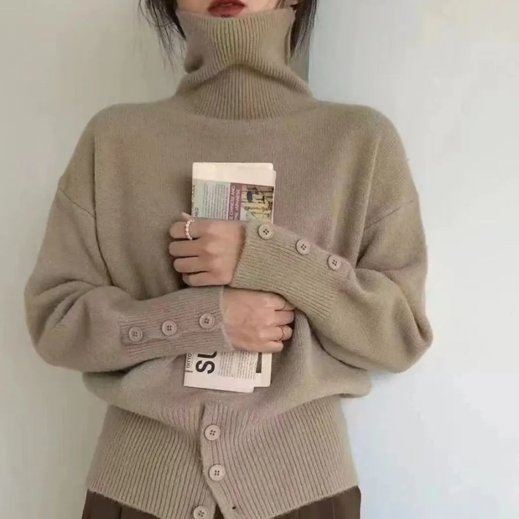 Women's Korean-Style Chic-Breasted Soft Waxy Turtleneck Sweater Slim-Fit Warm Autumn Winter Bottoming Shirt Early Spring
Women's Korean-Style Chic-Breasted Soft Waxy Turtleneck Sweater Slim-Fit Warm Autumn Winter Bottoming Shirt Early Spring