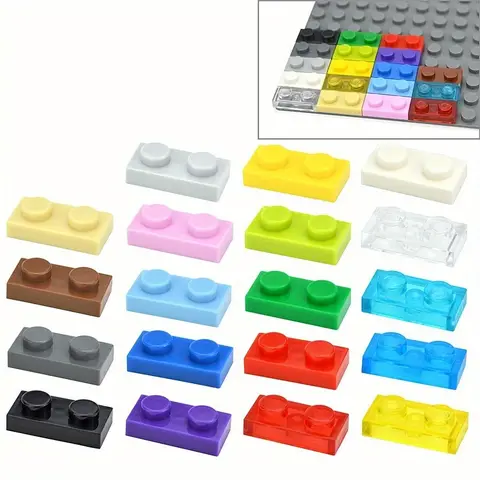 1x2 Dots 100PCS Color Educational Creative compatible 3023 Size MOC Building Blocks Thin Figures Bricks Toys for Children