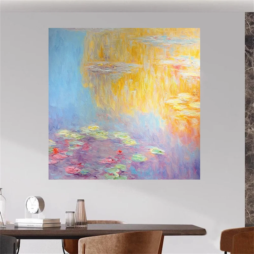 Hand-Painted Monet-Style Water Lilies Oil Painting, Impressionist Art Decor, Luxury Wall Art for Living Room & Dining Room
Hand-Painted Monet-Style Water Lilies Oil Painting, Impressionist Art Decor, Luxury Wall Art for Living Room & Dining Room