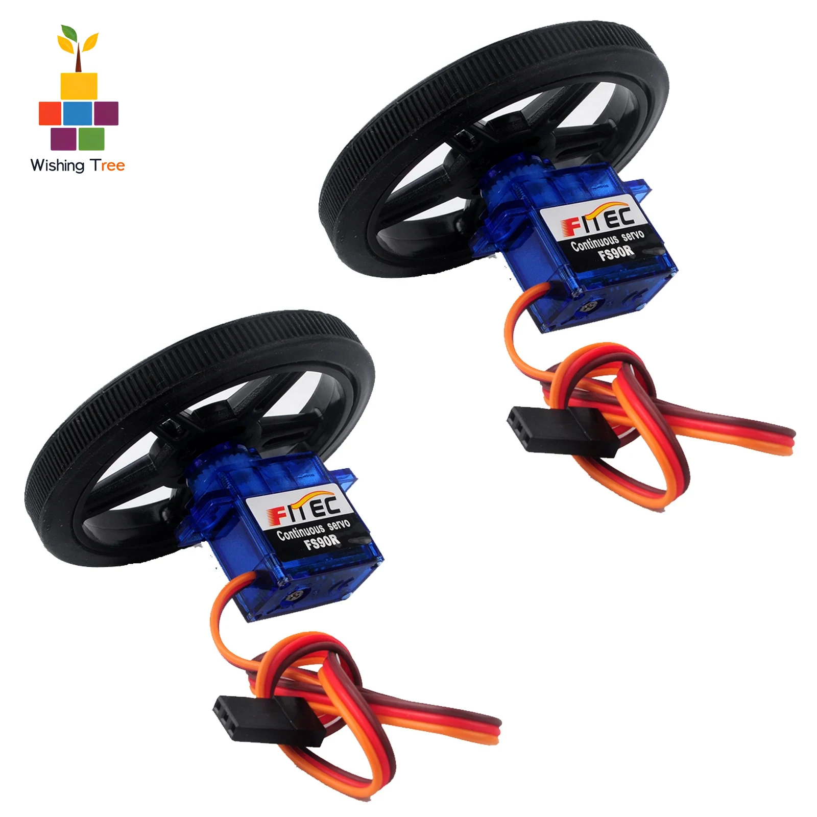 Feetech FS90R Micro Continuous Rotation Analog Servo 360 Degree with RC Tire Wheels for Arduino Robot Car (Pack of 2)
Feetech FS90R Micro Continuous Rotation Analog Servo 360 Degree with RC Tire Wheels for Arduino Robot Car (Pack of 2)