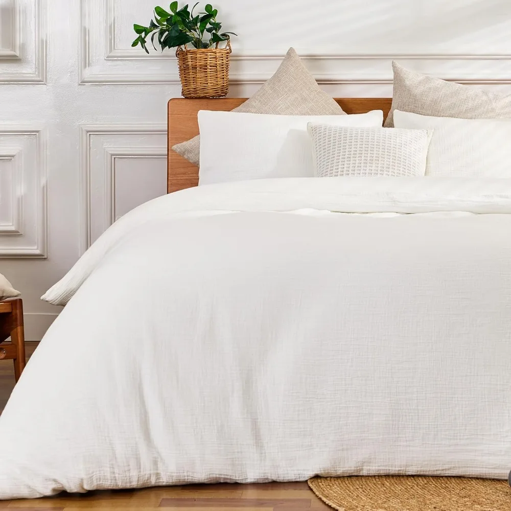 Queen Size White Duvet Cover Set - 100% Soft Sandwashed Cotton with Zipper and Corner Buttons (3 Piece)
Queen Size White Duvet Cover Set - 100% Soft Sandwashed Cotton with Zipper and Corner Buttons (3 Piece)