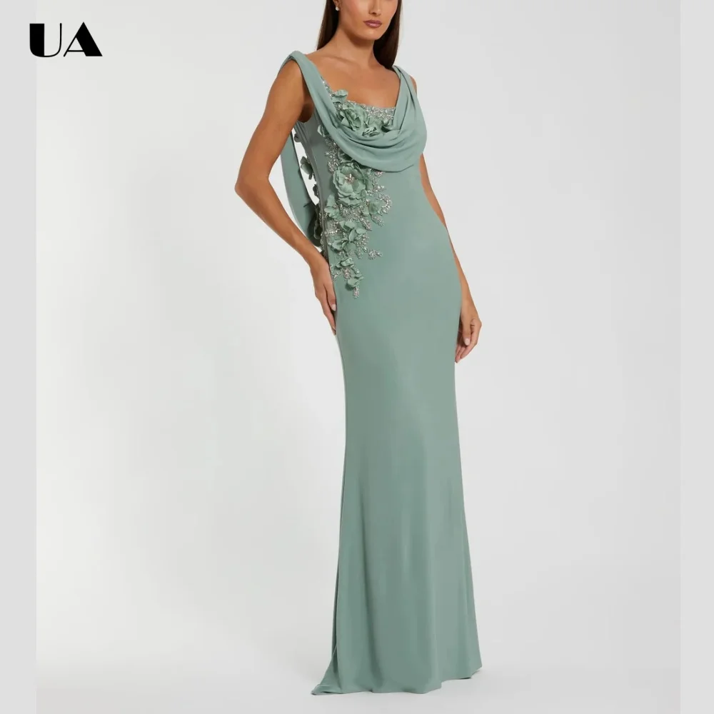 Customized Straight Draped Neck Evening Dress, Elegant 3D Flower Sleeveless Maxi Prom Dress, Sexy Backless Beading Party Dress
Customized Straight Draped Neck Evening Dress, Elegant 3D Flower Sleeveless Maxi Prom Dress, Sexy Backless Beading Party Dress