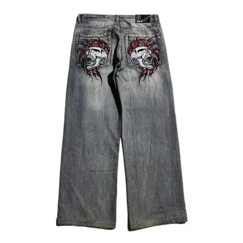 American Street Fashion Skull embroidery Hip Hop Jeans Women's Retro Pants Straight Tube Loose Jeans Y2K 2024 w999
American Street Fashion Skull embroidery Hip Hop Jeans Women's Retro Pants Straight Tube Loose Jeans Y2K 2024 w999