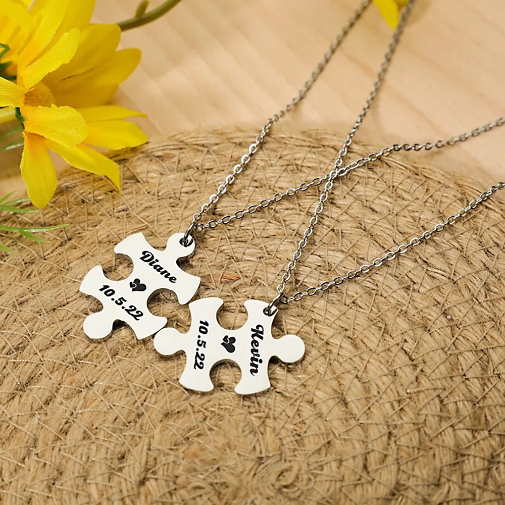 Customized Necklace for Women Metal Puzzle Pendant Necklaces Stainless Steel Custom Jewelry for Couples Valentine's Day Gifts
Customized Necklace for Women Metal Puzzle Pendant Necklaces Stainless Steel Custom Jewelry for Couples Valentine's Day Gifts