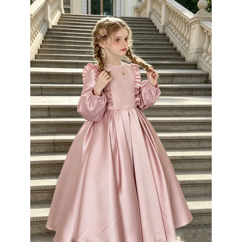 A-line/Princess Satin First Communion Dress High Waist Balloon Sleeve Flower Girl Dress Lace Shawl Customized Wedding Party Gown
A-line/Princess Satin First Communion Dress High Waist Balloon Sleeve Flower Girl Dress Lace Shawl Customized Wedding Party Gown