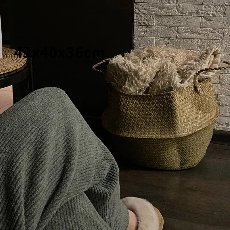 Wicker Storage Basket Woven Basket Foldable Flower Pot Rattan Hanging Dirty Clothes Cesta de mimbre Seagrass Pot Home Decor ---- 
Wicker Storage Basket Woven Basket Foldable Flower Pot Rattan Hanging Dirty Clothes Cesta de mimbre Seagrass Pot Home Decor ----
