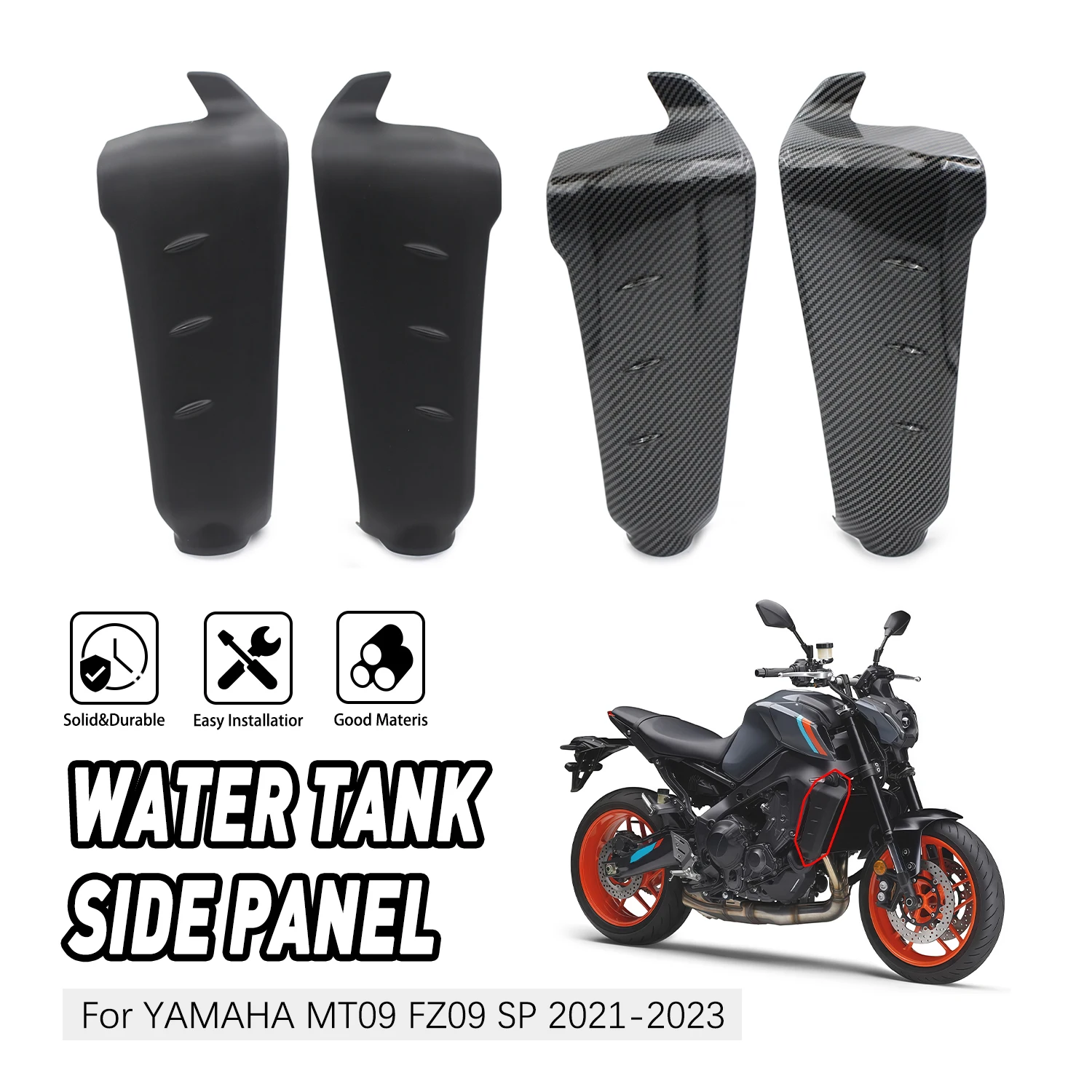 ABS Plastic Radiator Side Fairing Cover Panel Water Tank Protector Guard Kit For Yamaha MT-09 FZ-09 MT09 FZ09 SP 2021 2022 2023
ABS Plastic Radiator Side Fairing Cover Panel Water Tank Protector Guard Kit For Yamaha MT-09 FZ-09 MT09 FZ09 SP 2021 2022 2023
