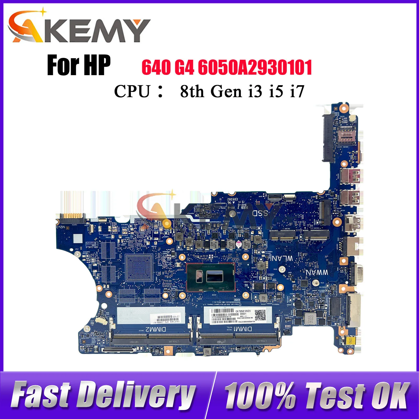 6050A2930101 Материнская плата для ноутбука HP EliteBook 640 G4 650 G4 L09565-601 L09569-601 с i5 i7 8th CPU DDR4 100% полностью протестирована 
6050A2930101 Материнская плата для ноутбука HP EliteBook 640 G4 650 G4 L09565-601 L09569-601 с i5 i7 8th CPU DDR4 100% полностью протестирована