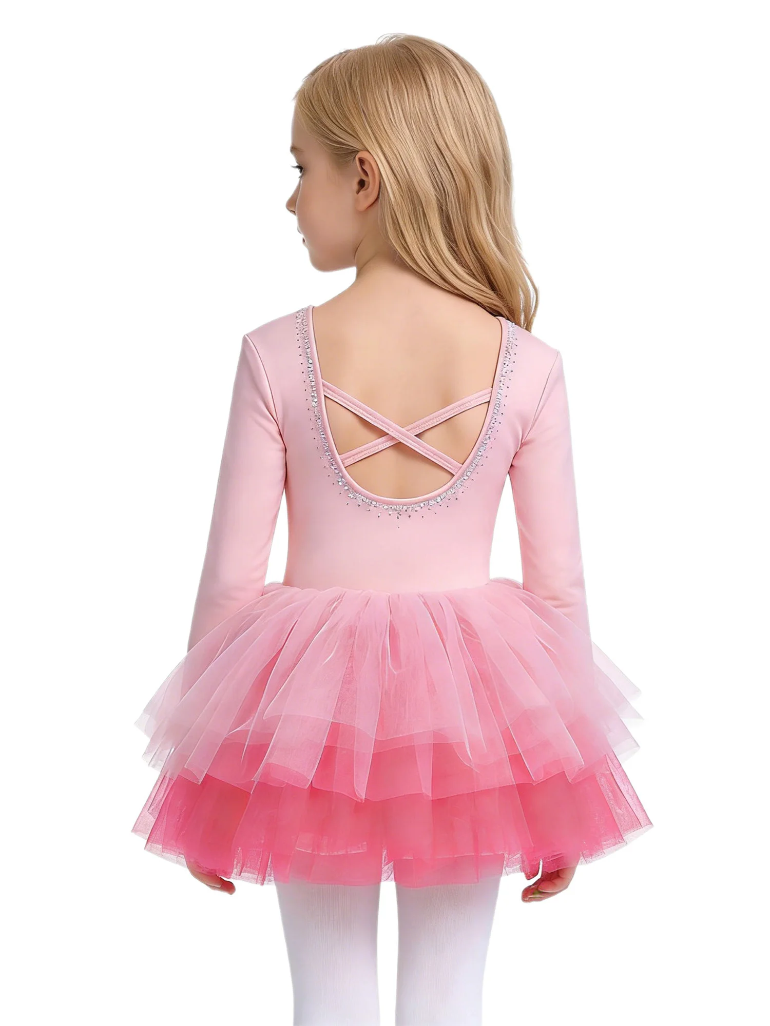 Kids Ballet Gymnastics Dress Long Sleeve Rhinestones with Built in Panties Sparkly Stretchy Breathable for Practice Performance
Kids Ballet Gymnastics Dress Long Sleeve Rhinestones with Built in Panties Sparkly Stretchy Breathable for Practice Performance