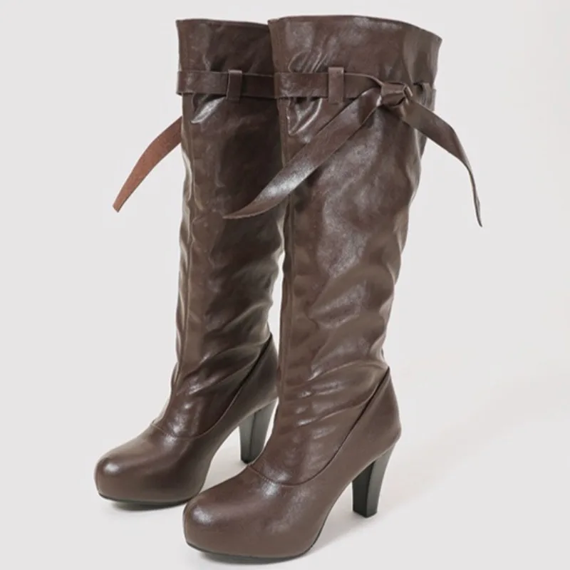 Retro Women Shoes Luxury Soft Leather High Heeled Boots for Woman Fashion Round Head Slouchy Boots Designer Shoes Botas Feminina
Retro Women Shoes Luxury Soft Leather High Heeled Boots for Woman Fashion Round Head Slouchy Boots Designer Shoes Botas Feminina