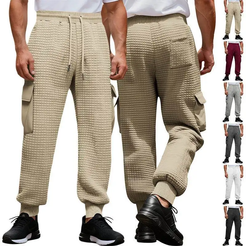 Thickened Sporty Men's Sweatpants Autumn New Style Multi-Pocket Workwear Loose Fit Knitted Casual Trousers Khaki Plaid
Thickened Sporty Men's Sweatpants Autumn New Style Multi-Pocket Workwear Loose Fit Knitted Casual Trousers Khaki Plaid