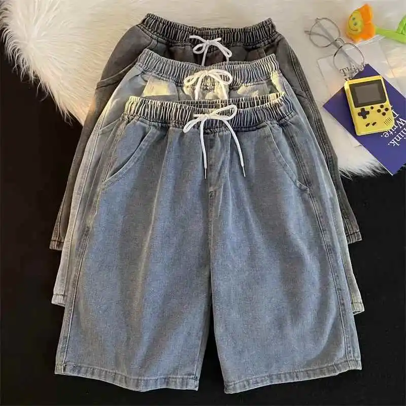 Light Wash Men's Retro Loose Fit Straight Leg Short Jeans Casual Low Waist Drawstring Summer Fashion Straight Leg Jeans
Light Wash Men's Retro Loose Fit Straight Leg Short Jeans Casual Low Waist Drawstring Summer Fashion Straight Leg Jeans