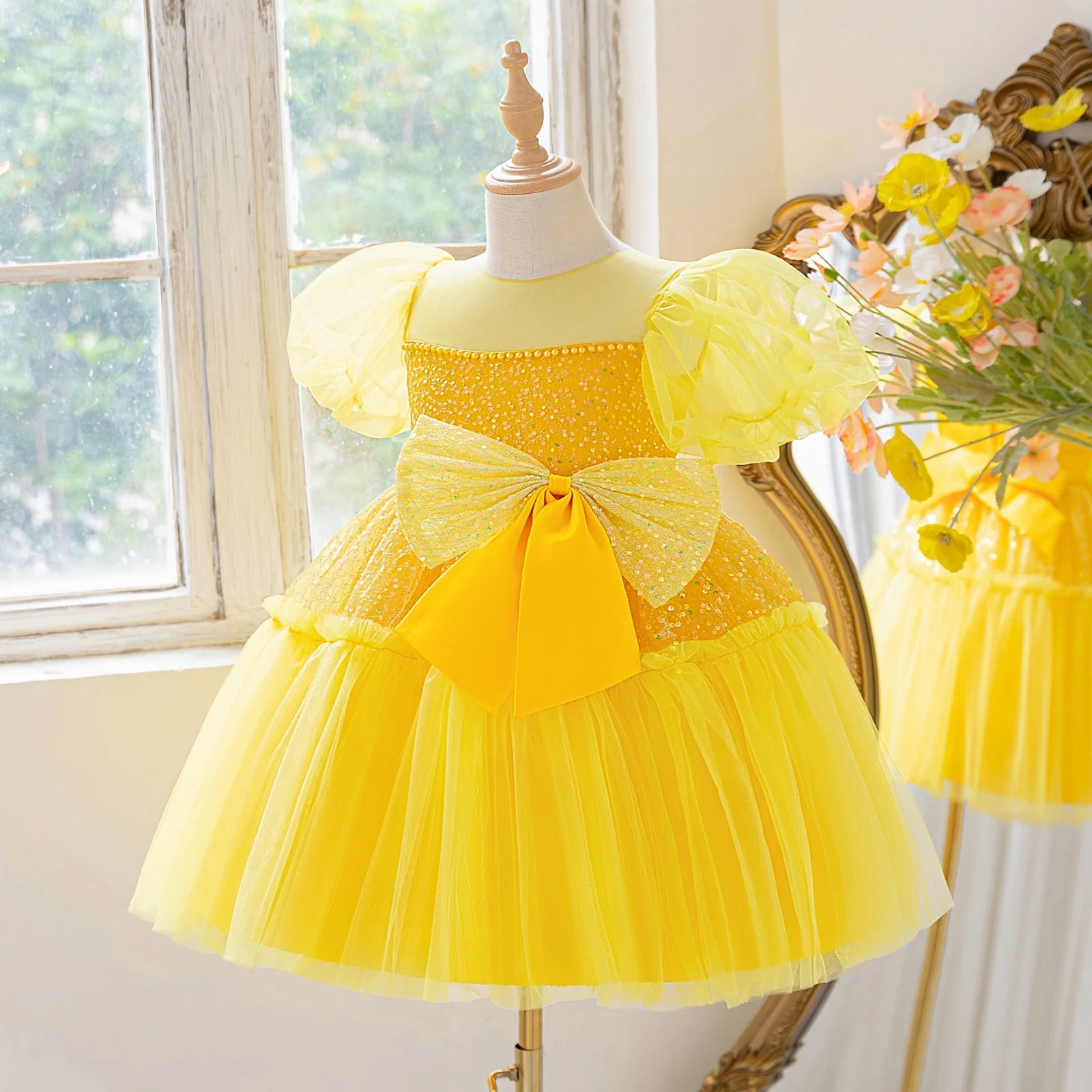 New Flower Girl Orange Festival Dress Elegant Yellow Princess Dress Little Girls Sequin Dress Children Prom Ball Gown
New Flower Girl Orange Festival Dress Elegant Yellow Princess Dress Little Girls Sequin Dress Children Prom Ball Gown