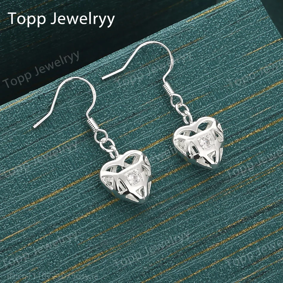 925 Sterling Silver Exquisite Hollow Heart Zircon Earrings Stylish Ladies Charming Wedding Gift Accessories
925 Sterling Silver Exquisite Hollow Heart Zircon Earrings Stylish Ladies Charming Wedding Gift Accessories
