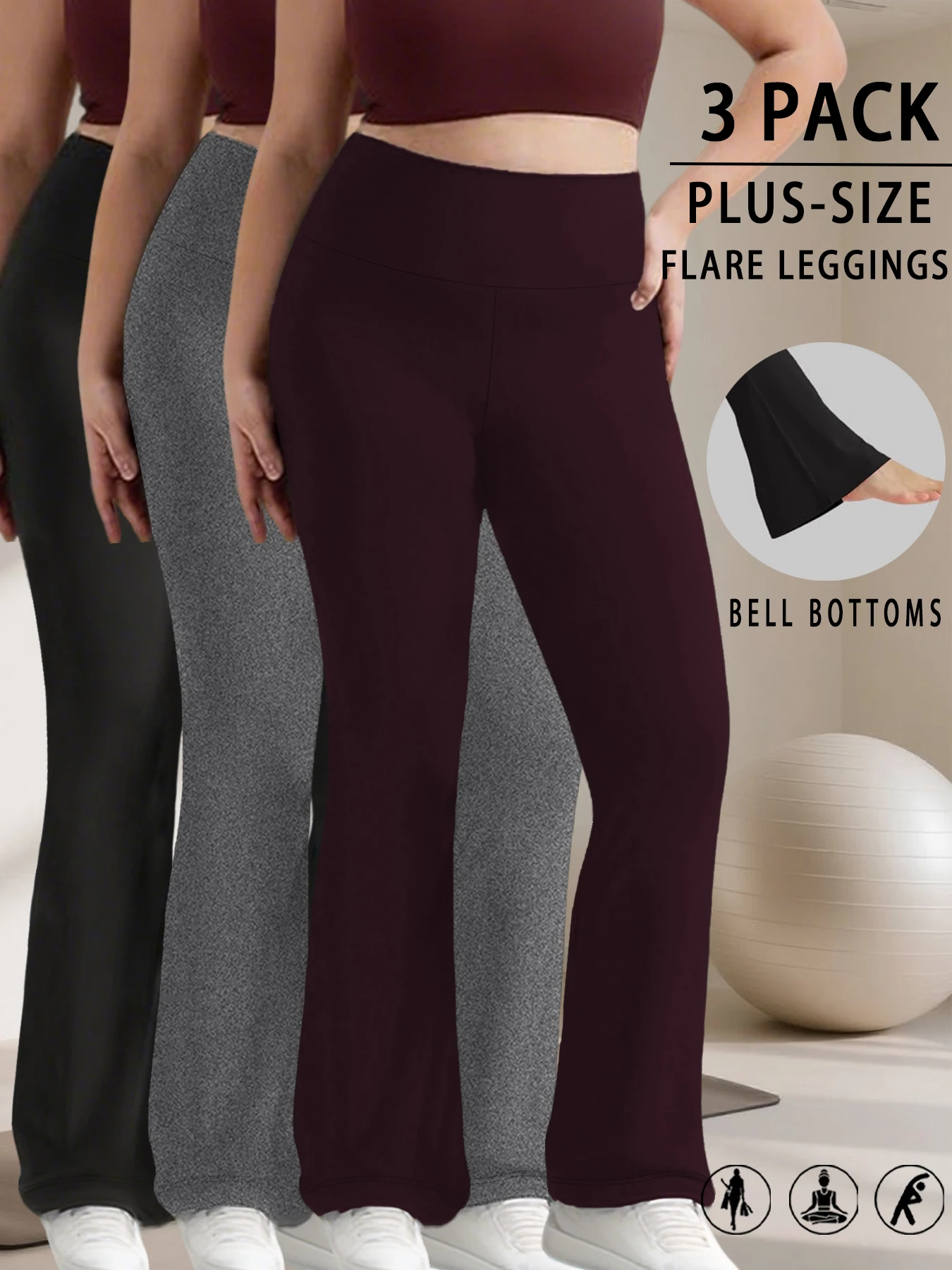 Комплект из трех женских супермягких брюк-клеш больших размеров с высокой талией, леггинсы с контролем живота, мягкие брюки-клеш для бега
Комплект из трех женских супермягких брюк-клеш больших размеров с высокой талией, леггинсы с контролем живота, мягкие брюки-клеш для бега