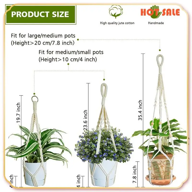 ABFA 3 Pcs Rope Hanging Planter Hanging Plant Holders Macrame Flower Pot Hanger With Hanging Hooks For Outdoor Decor
ABFA 3 Pcs Rope Hanging Planter Hanging Plant Holders Macrame Flower Pot Hanger With Hanging Hooks For Outdoor Decor