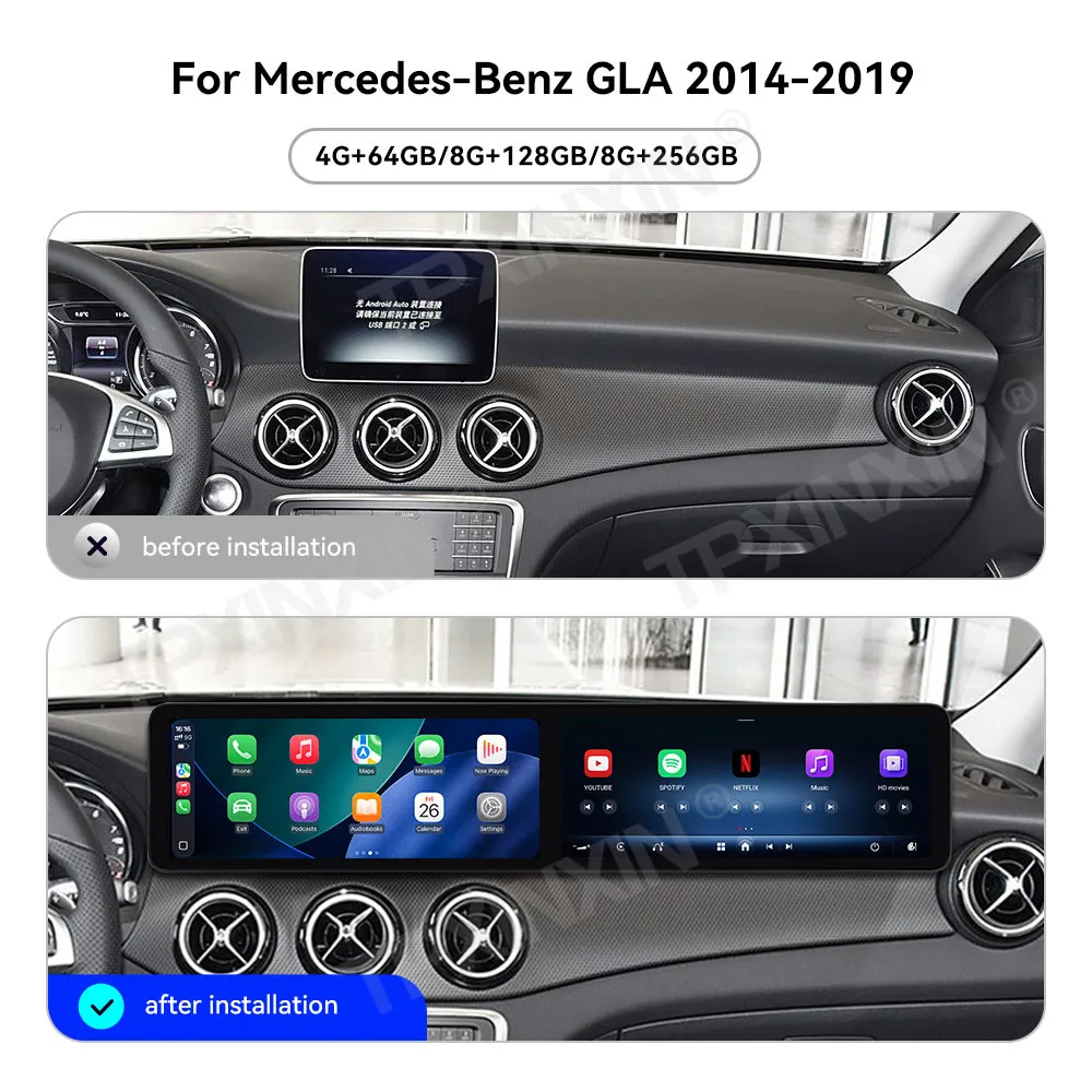 12,3-дюймовый автомобильный радиоприемник с двойным экраном для Mercedes-Benz GLA 2014-2019, мультимедийный видеоплеер, авто GPS-навигация, автомобильные аксессуары Carplay
12,3-дюймовый автомобильный радиоприемник с двойным экраном для Mercedes-Benz GLA 2014-2019, мультимедийный видеоплеер, авто GPS-навигация, автомобильные аксессуары Carplay