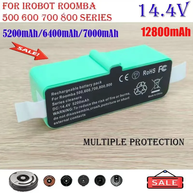 14.4V Battery For iRobot Roomba 12800mAh Battery For iRobot Roomba 500 600 700 800 900 series 14.4V 620 650 770 780 580 Battery
14.4V Battery For iRobot Roomba 12800mAh Battery For iRobot Roomba 500 600 700 800 900 series 14.4V 620 650 770 780 580 Battery