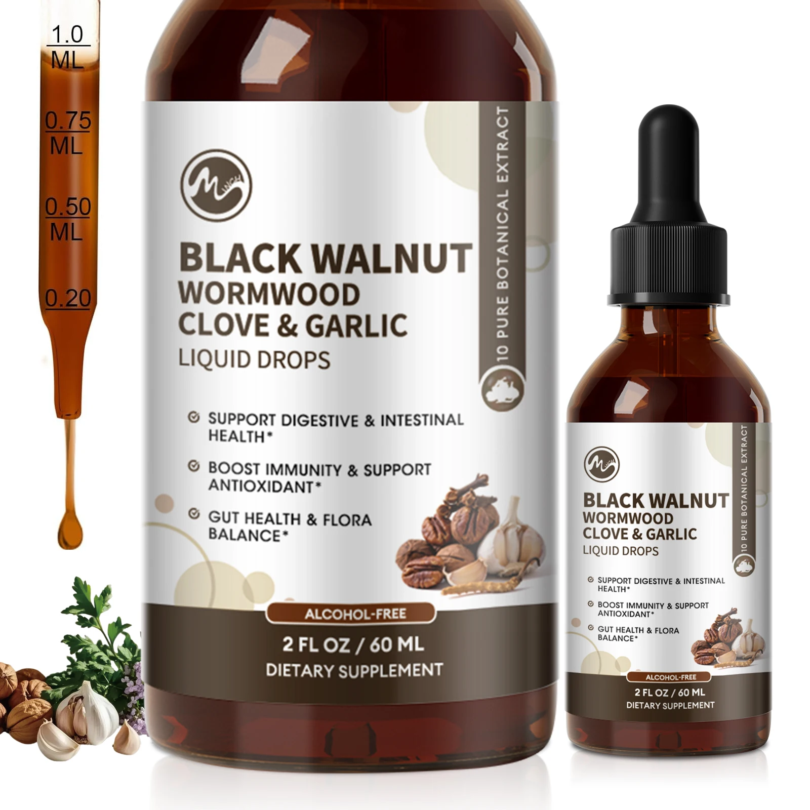 Minch Black Walnut Wormwood Drop with Clove Garlic Turmeric 98% Absorption,Rapid Gut Cleanse &Digestive Health Vegan Gluten-Free
Minch Black Walnut Wormwood Drop with Clove Garlic Turmeric 98% Absorption,Rapid Gut Cleanse &Digestive Health Vegan Gluten-Free