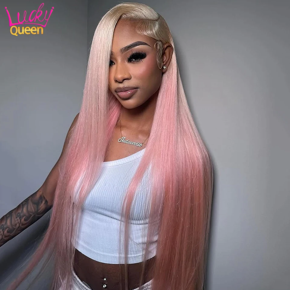 613 Colorful Wigs Ombre Pink 180 Density Straight Pre Plucked 13X4 Human Hair 13X6 Transparent Lace Frontal Frontal For Women
613 Colorful Wigs Ombre Pink 180 Density Straight Pre Plucked 13X4 Human Hair 13X6 Transparent Lace Frontal Frontal For Women