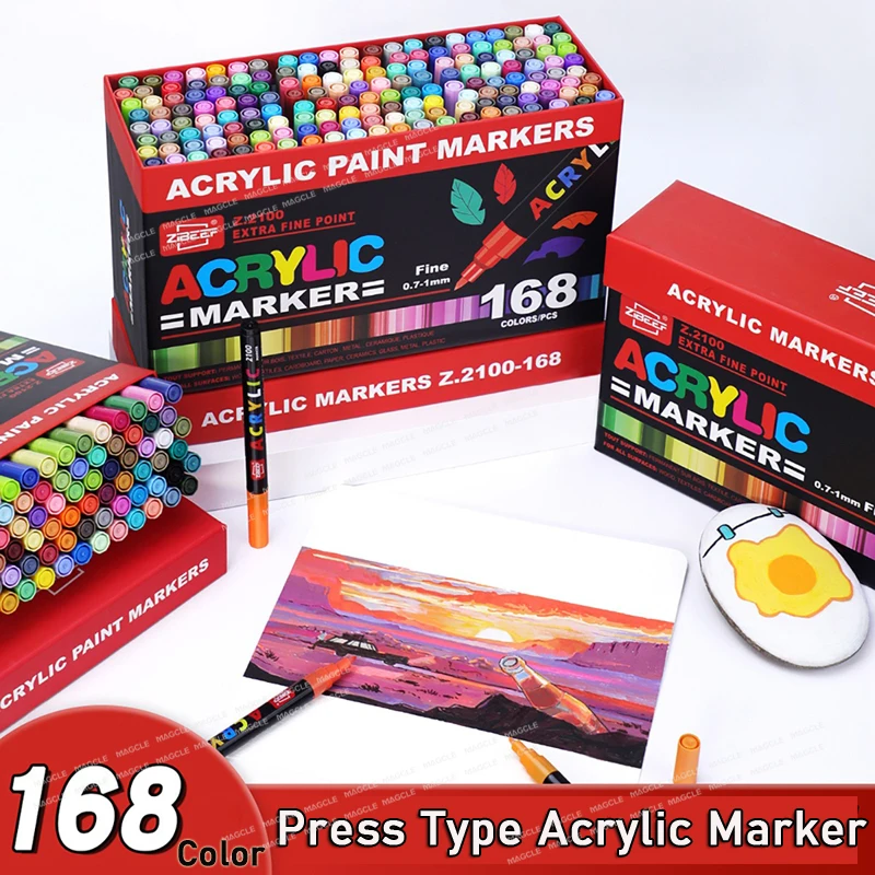 ZIBEEF 2100 Acrylic Marker Pen,Opaque Stackable,Professional School Paintings Art Supplies,Children's DIY Color Drawing Markers
ZIBEEF 2100 Acrylic Marker Pen,Opaque Stackable,Professional School Paintings Art Supplies,Children's DIY Color Drawing Markers