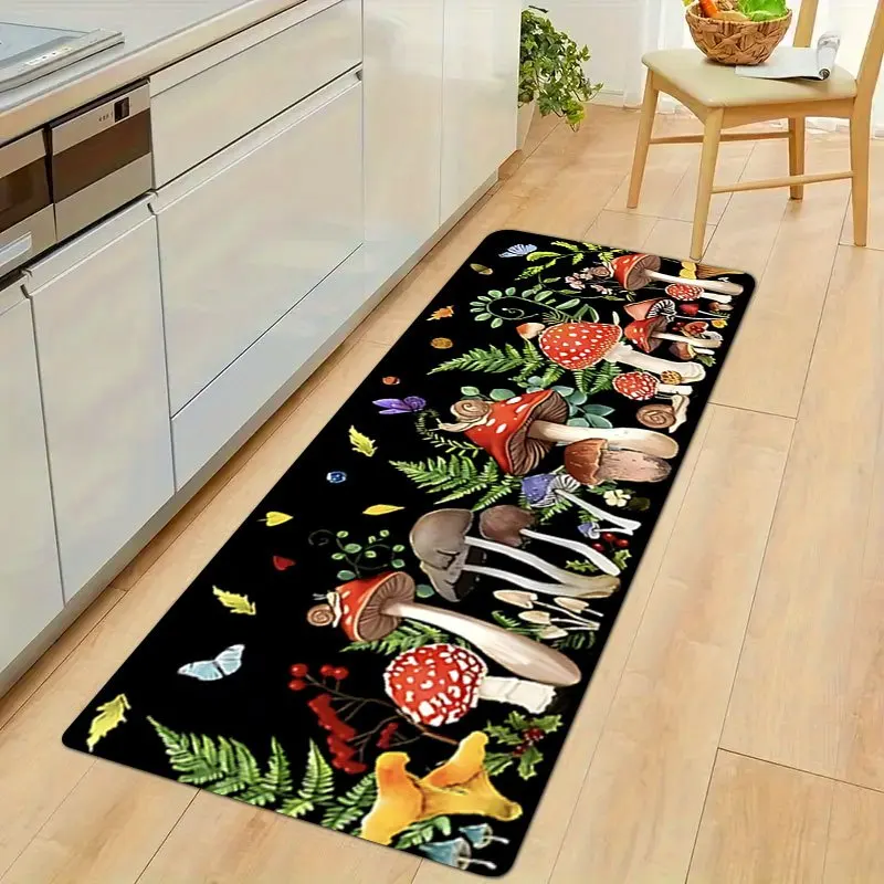 Vibrant Forest Mushrooms and Ferns Print Kitchen Mat,Non-Slip Washable Durable Runner Rug for Kitchen & Nature Themed Home Decor
Vibrant Forest Mushrooms and Ferns Print Kitchen Mat,Non-Slip Washable Durable Runner Rug for Kitchen & Nature Themed Home Decor