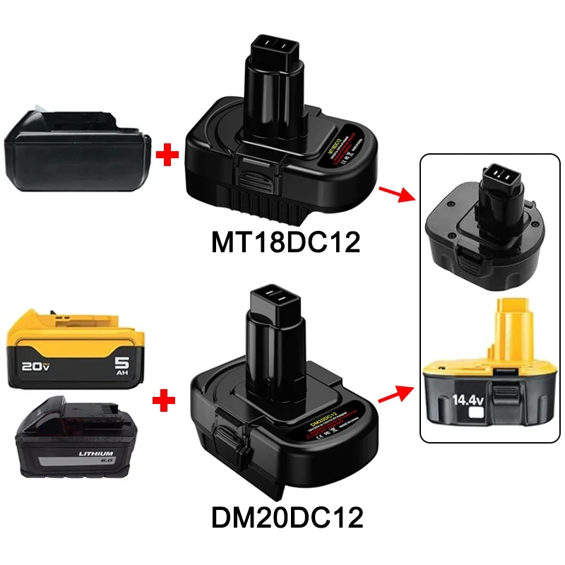 For Makita/Dewalt/Milwaukee 18V Lithium Battery to for Dewalt 12V 14.4V Ni-MH Battery Power Tools Battery Adapter Converter
For Makita/Dewalt/Milwaukee 18V Lithium Battery to for Dewalt 12V 14.4V Ni-MH Battery Power Tools Battery Adapter Converter