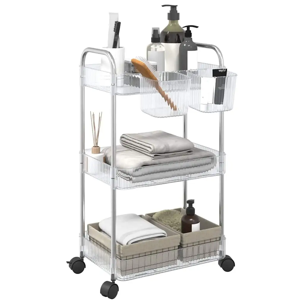 Storage Trolley 3-Tier Transparent 14.6x11.0x26.8" Acrylic 
Storage Trolley 3-Tier Transparent 14.6x11.0x26.8" Acrylic