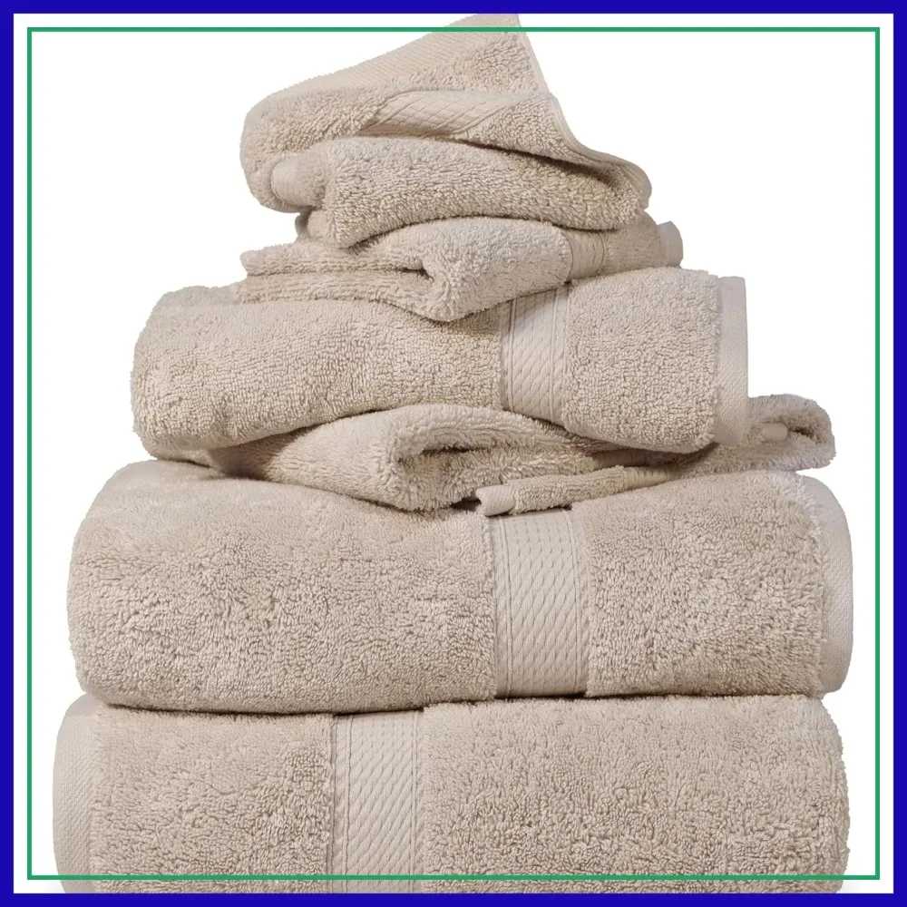 Egyptian Cotton 6-Piece Towel Set, 2 Bath 2 Hand 2 Face, Ultra Soft Plush, Hotel Quality, Stone
Egyptian Cotton 6-Piece Towel Set, 2 Bath 2 Hand 2 Face, Ultra Soft Plush, Hotel Quality, Stone