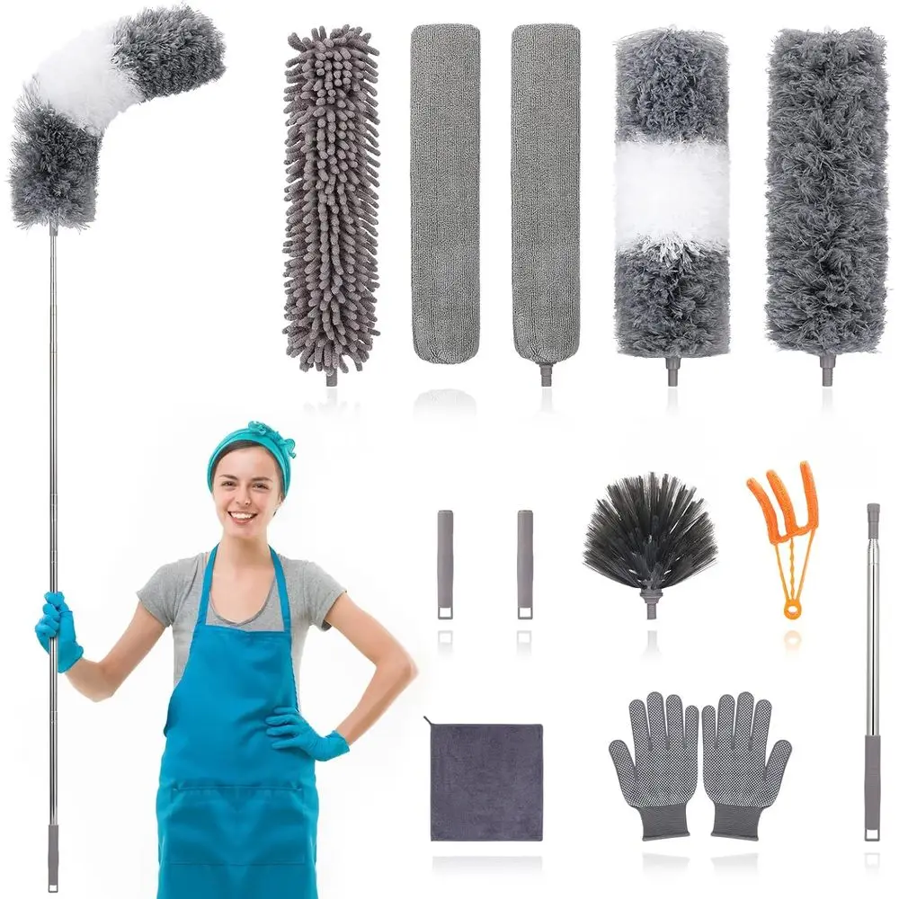 12pcs Microfiber Dusters, Duster with Extension Pole (Stainless Steel) 30 to 100'', Washable Dusters, Bendable Extendable Long D
12pcs Microfiber Dusters, Duster with Extension Pole (Stainless Steel) 30 to 100'', Washable Dusters, Bendable Extendable Long D