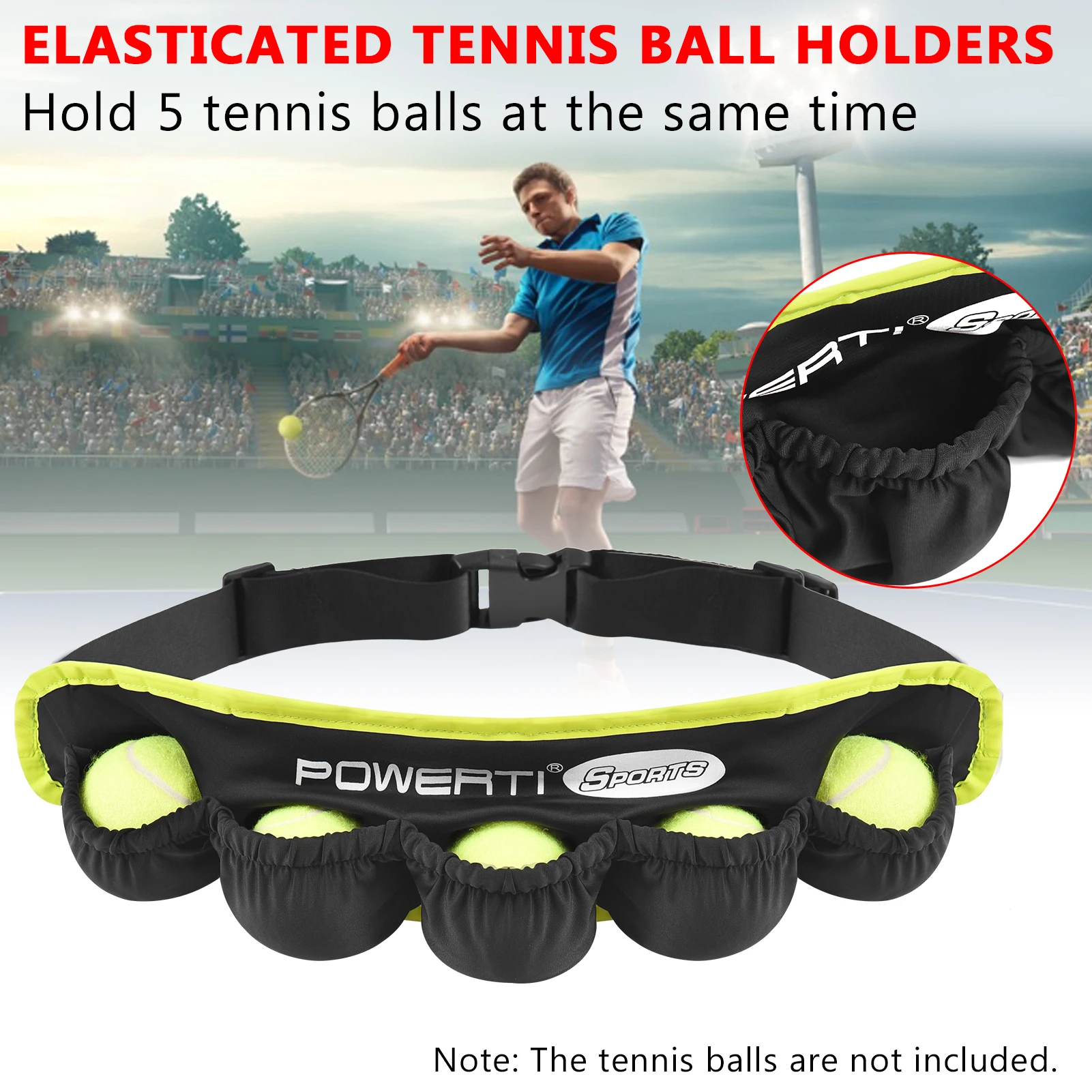 Tennis Ball Band for 5 Tennis Balls Holder Waist Bag Fanny Pack for Running Cycle Walking Jogging Sport Waist Band
Tennis Ball Band for 5 Tennis Balls Holder Waist Bag Fanny Pack for Running Cycle Walking Jogging Sport Waist Band