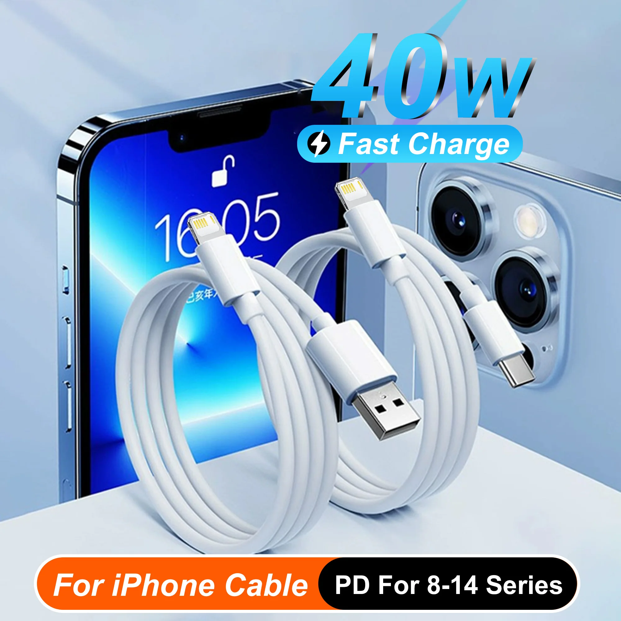 40W USB C to PD Charger Cable For iPhone 14 13 12 11 Pro Max SE 8 7 Plus 60W Type-C to C Fast Cables For iPhone 15 16 Data Line
40W USB C to PD Charger Cable For iPhone 14 13 12 11 Pro Max SE 8 7 Plus 60W Type-C to C Fast Cables For iPhone 15 16 Data Line