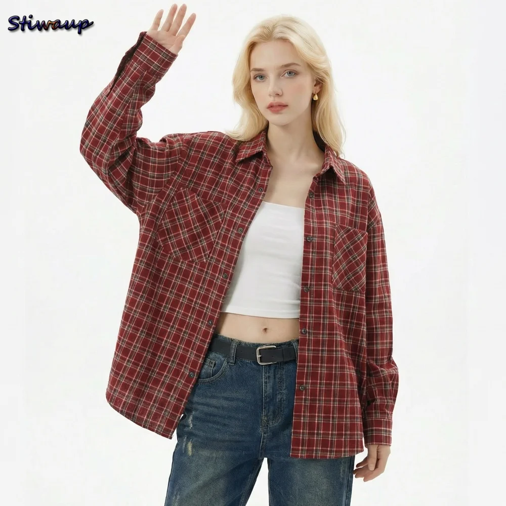 Весенне-осенние рубашки и блузки для женщин: свободные повседневные модные рубашки в клетку, хлопковые, в стиле унисекс, с длинным рукавом
Весенне-осенние рубашки и блузки для женщин: свободные повседневные модные рубашки в клетку, хлопковые, в стиле унисекс, с длинным рукавом