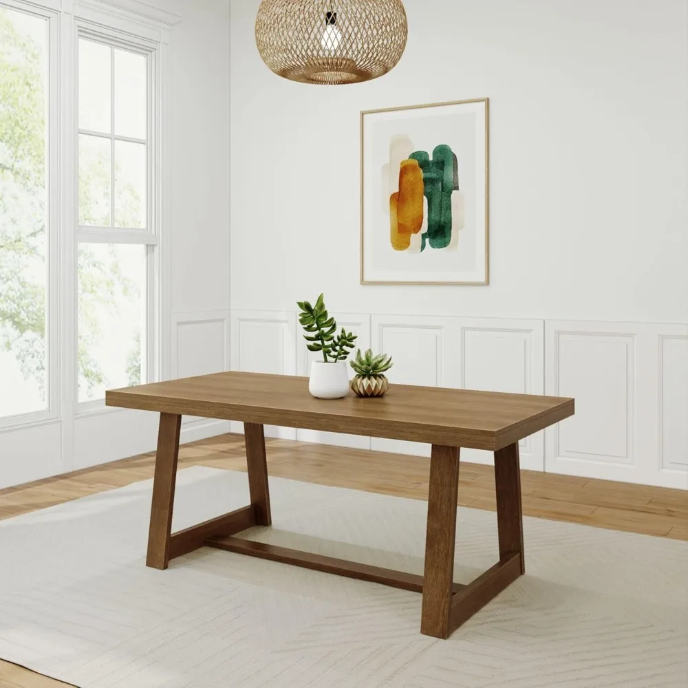 72 Inch Farmhouse Dining Table, Solid Wood Rustic Kitchen Table, Large Wooden Rectangular Dinner Table
72 Inch Farmhouse Dining Table, Solid Wood Rustic Kitchen Table, Large Wooden Rectangular Dinner Table