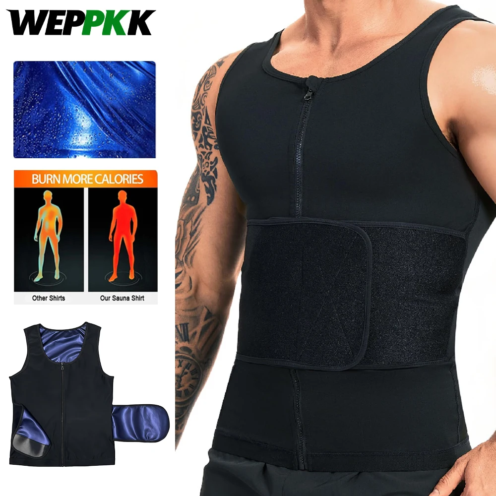 Men Zipper Sauna Tank Top Waist Trainer, Neoprene Sweat Sauna Vest Shirt, Slimming Body Shaper Sweat Belt for Workout & Fitness
Men Zipper Sauna Tank Top Waist Trainer, Neoprene Sweat Sauna Vest Shirt, Slimming Body Shaper Sweat Belt for Workout & Fitness