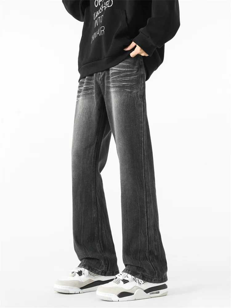 Slimming High-Waisted Loose Fit Men's Jeans Bla ey Vintage Waed Street Sle Casual Straight Leg Trousers for Teens
Slimming High-Waisted Loose Fit Men's Jeans Bla ey Vintage Waed Street Sle Casual Straight Leg Trousers for Teens