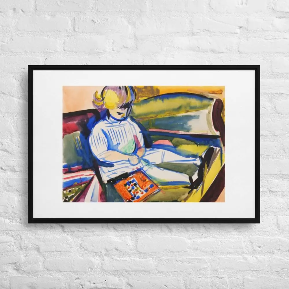 Child on Sofa by Henry Lyman Sayen, Vintage 36x24 Canvas Art
Child on Sofa by Henry Lyman Sayen, Vintage 36x24 Canvas Art