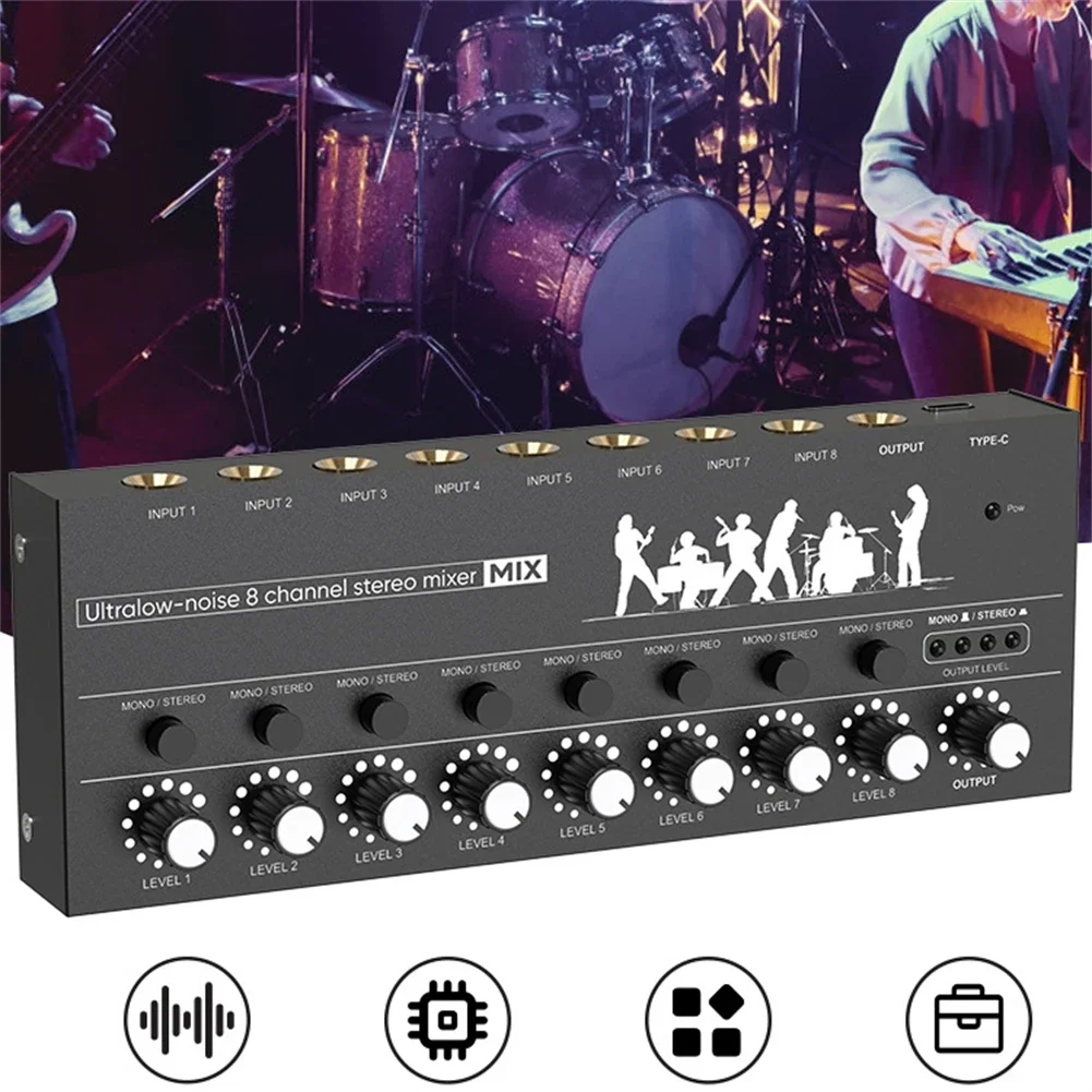 Audio Mixer 6/8 CHANNEL Multi-Channel Studio-Level Hub With XLR Microphone Interface Musical Instrument Mixer Accessories
Audio Mixer 6/8 CHANNEL Multi-Channel Studio-Level Hub With XLR Microphone Interface Musical Instrument Mixer Accessories
