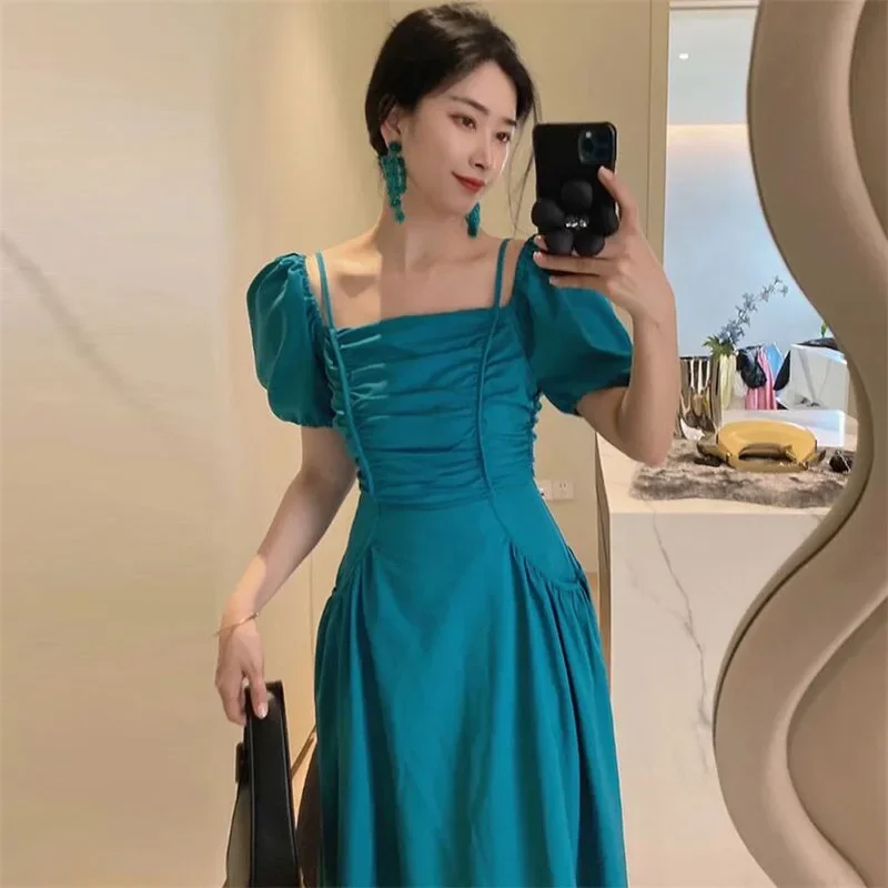 Summer Holiday Beach Slash Neck Blue A Line Dress Chic Summer French Simple Fashion Fairy Dress Pleated Off Shoulder Party Dress
Summer Holiday Beach Slash Neck Blue A Line Dress Chic Summer French Simple Fashion Fairy Dress Pleated Off Shoulder Party Dress