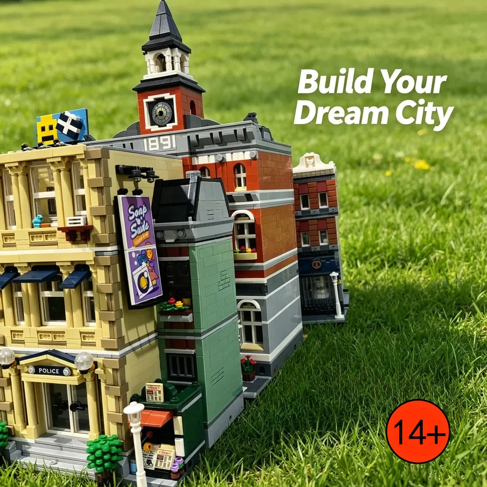 Vivid Town Street View Building Blocks Classic Urban Architecture Model Kit Grand Emporium Police Station Town Hall Assembly Bricks Large City Square Scene Layout Elegant Home Decor Creative Gift
Vivid Town Street View Building Blocks Classic Urban Architecture Model Kit Grand Emporium Police Station Town Hall Assembly Bricks Large City Square Scene Layout Elegant Home Decor Creative Gift