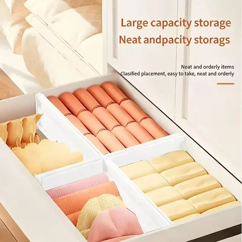 5-Pack Adjustable Drawer Dividers No-Drill Extendable Foldable Organizer for Kitchen Utensils And Desktop Storage