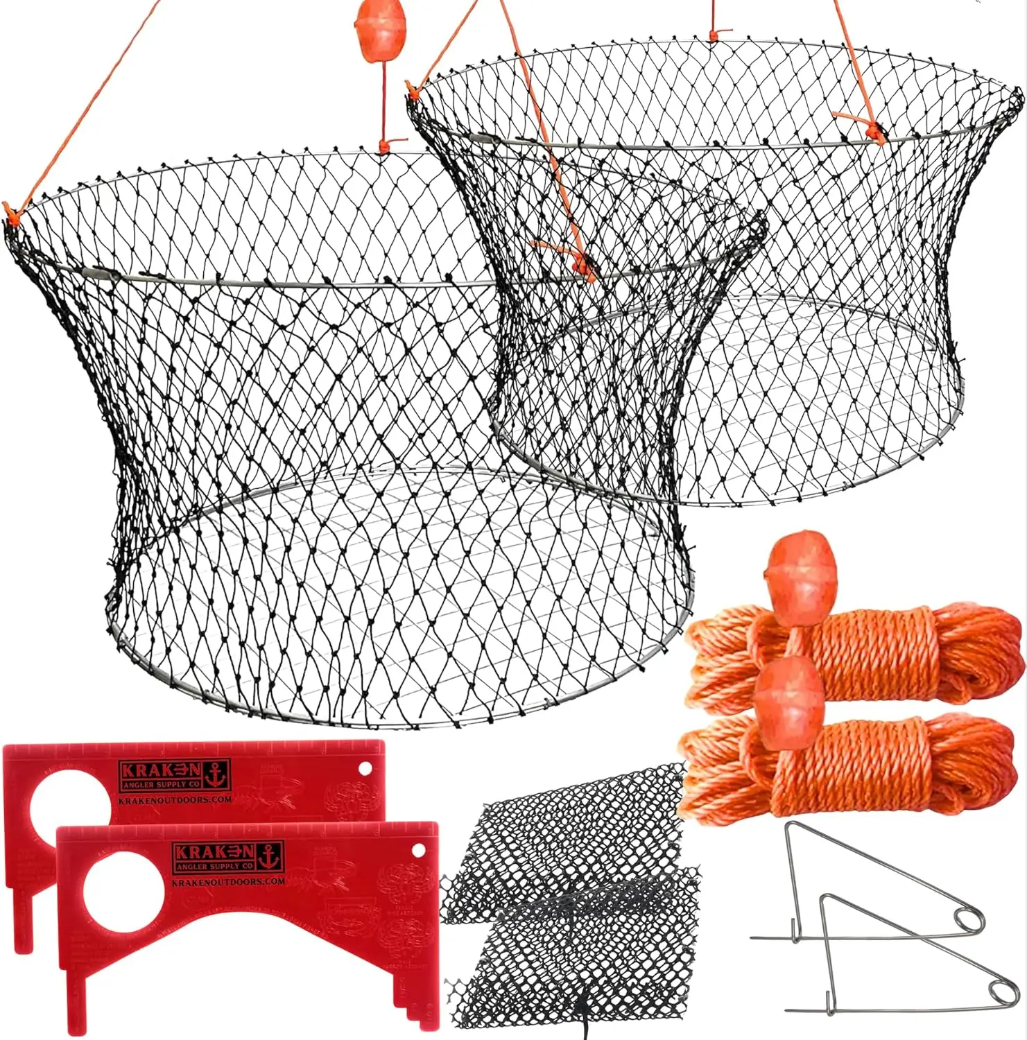 24" Crab Hoop Net with Float, Line, Bait Clip, and Bag for Dungeness and Blue Crabs
24" Crab Hoop Net with Float, Line, Bait Clip, and Bag for Dungeness and Blue Crabs