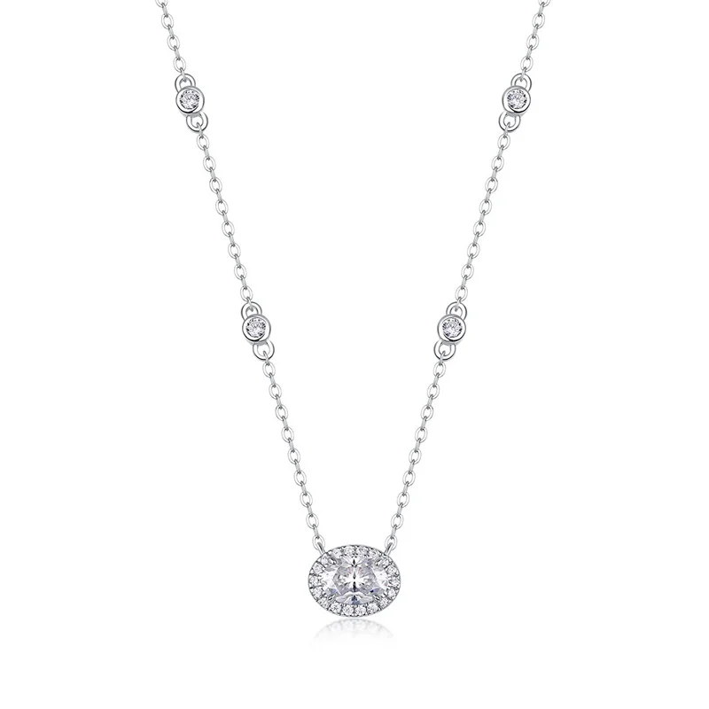 ZFSILVER Trendy Fashion s925 Silver Color D White Moissanite Classic 1ct Oval Night Necklace For Women Party Jewelry Gift N13501
ZFSILVER Trendy Fashion s925 Silver Color D White Moissanite Classic 1ct Oval Night Necklace For Women Party Jewelry Gift N13501